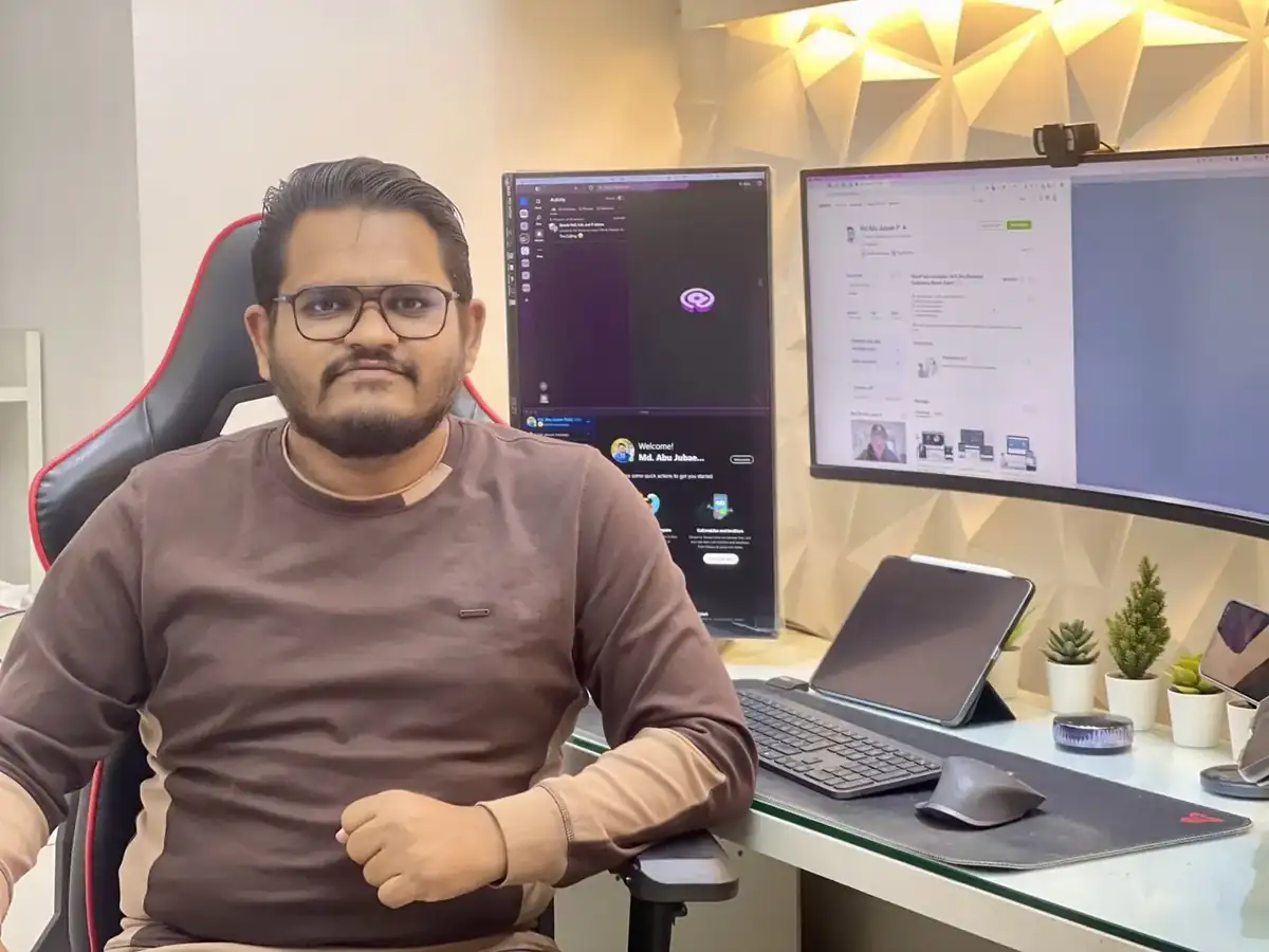 Md. Abu Jubaer Piash at his WordPress development workstation